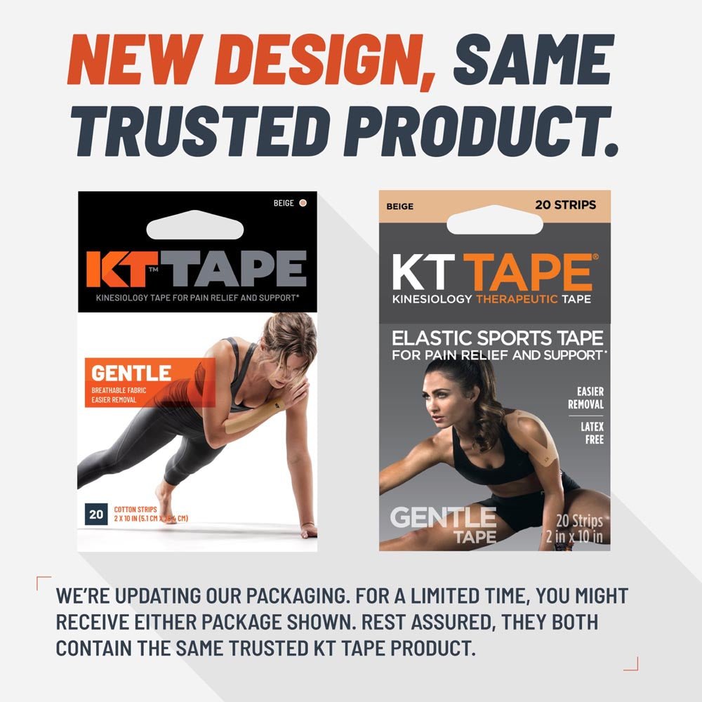 KT Tape KT Original Tape Precut (5 x 25cm) - 20 pcs - 5 Meters - Gentle